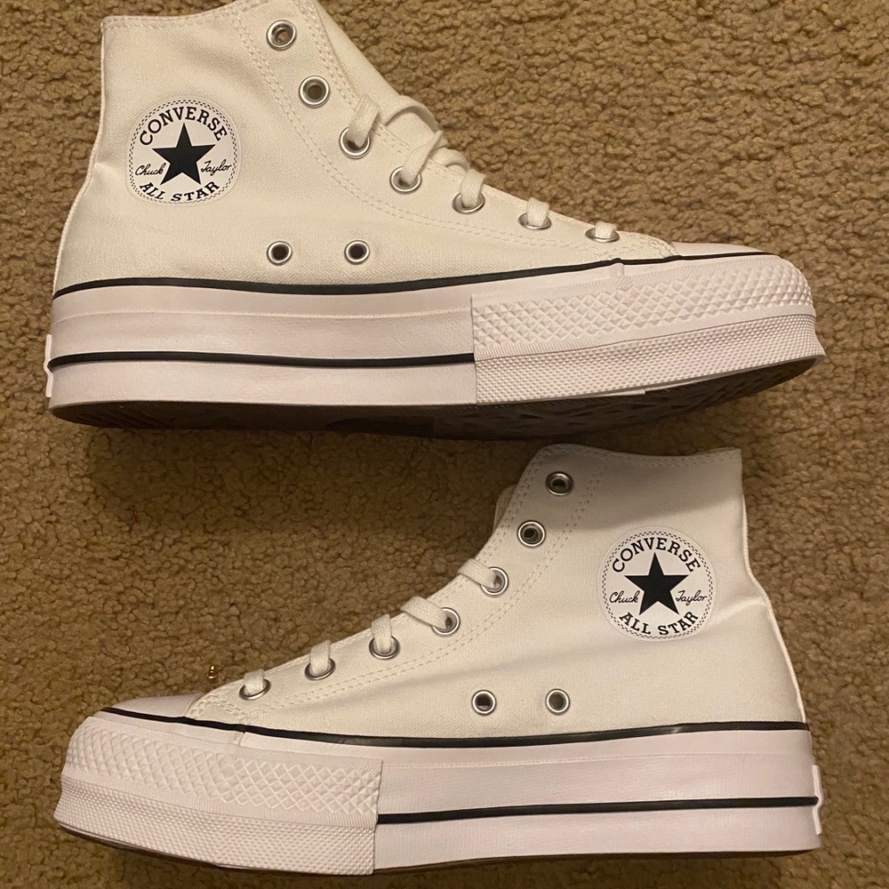 Converse women’s white platform high tops
